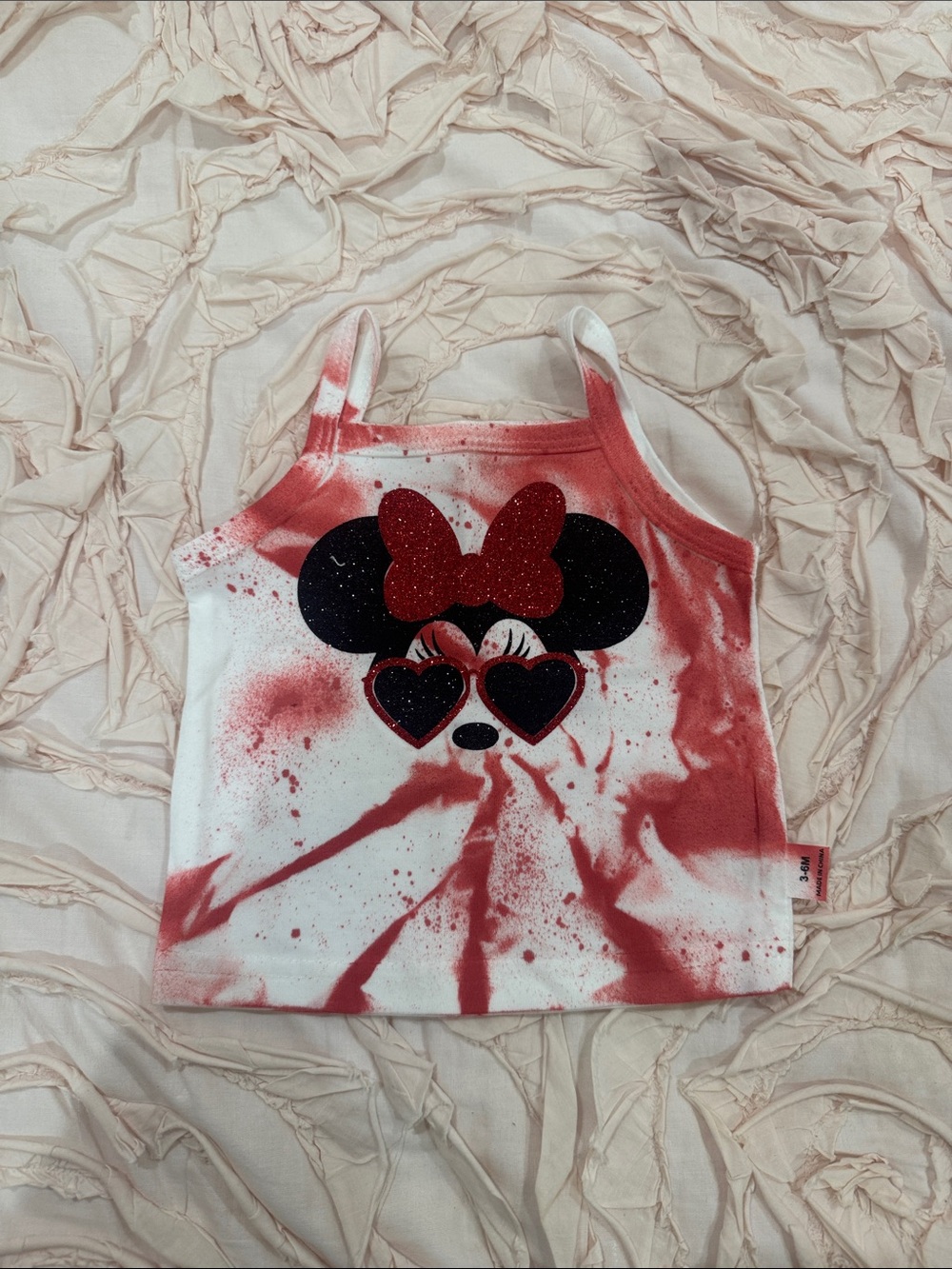 Girls' Red Tie-Dye Minnie Mouse Tank Top